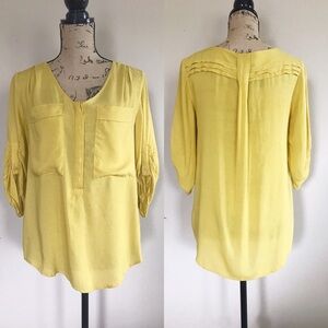 •Maeve• mustard pleat blouse
